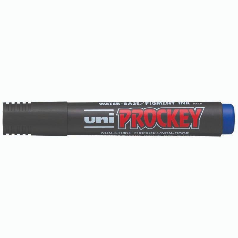 Uni Prockey Marker PM-122: Odourless blue bullet tip marker for crisp, durable lines—perfect for art and crafting.