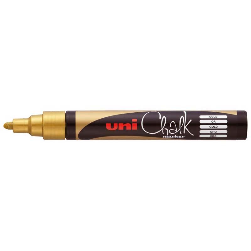Uni Chalk Marker 1.8-2.5mm Bullet Tip Gold PWE-5M