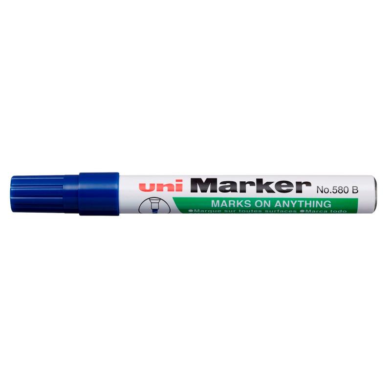 Uni Permanent Chisel Tip Marker Blue 580