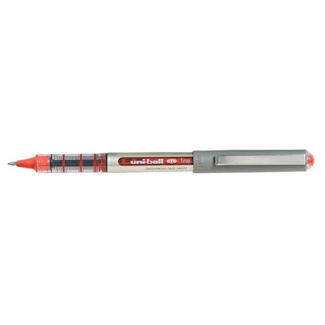 Uni-ball Eye 0.38mm Micro Red pen with fine nib for precise writing and vibrant, consistent ink flow. Ideal for notes and art.