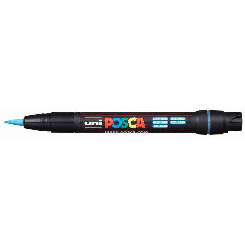 Uni Posca Marker 0.1-10.0mm Brush Tip Light Blue PCF-350