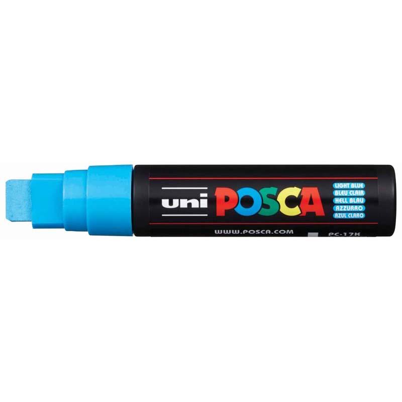 Uni Posca Marker 15.0mm Extra-Broad Chisel Light Blue PC-17K