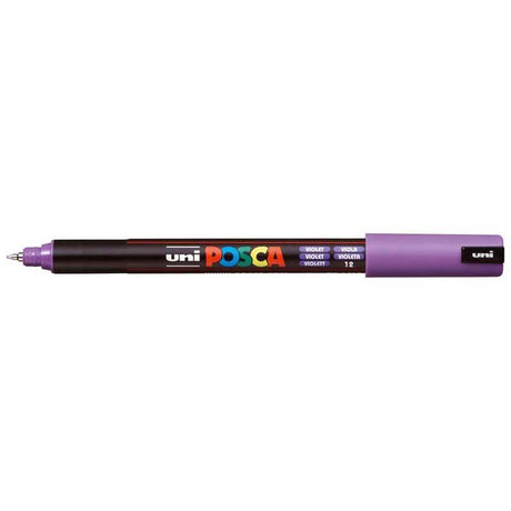 Ultra-fine 0.7mm violet paint marker for precise details, ideal for artists and crafters on various surfaces.