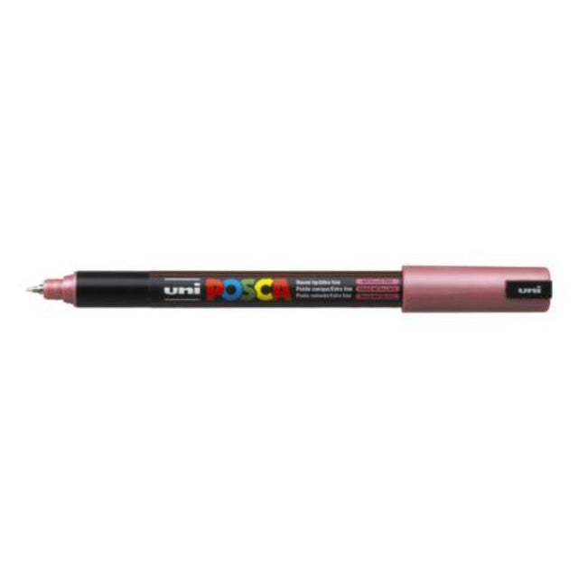 Uni Posca Marker 0.7mm in vibrant red with ultra-fine tip for precise, detailed artwork on various surfaces.