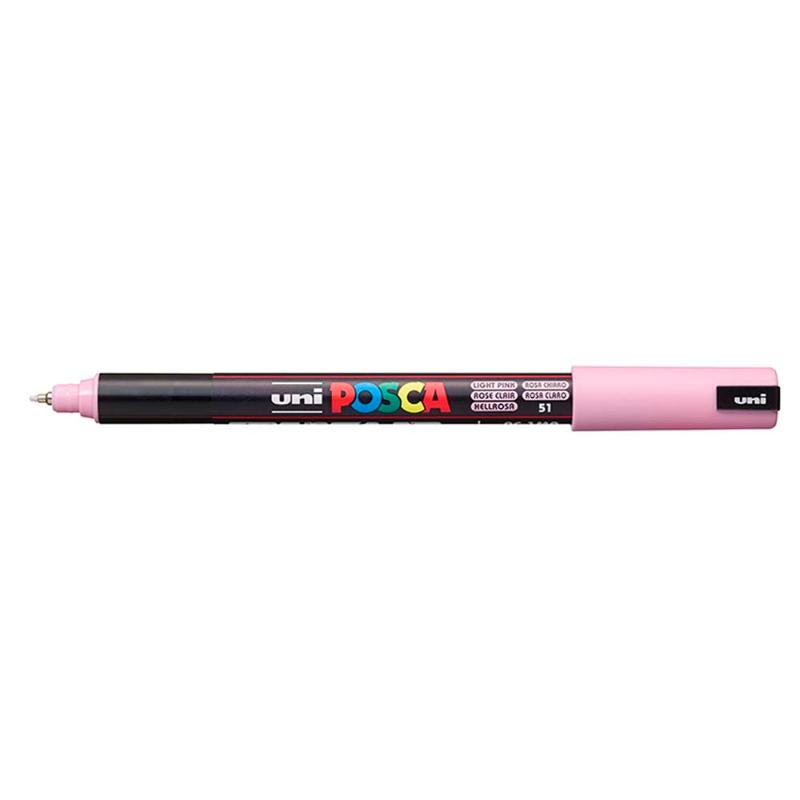 Light pink Uni Posca Marker with a 0.7mm ultra-fine tip, perfect for precise details and vibrant artwork.