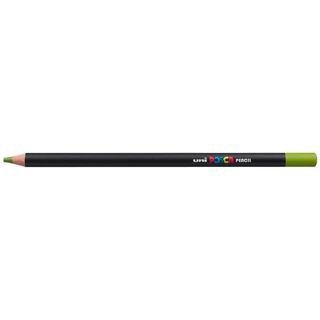 Green Tea Uni Posca Pencil showcases a vibrant hue ideal for diverse artistic techniques on any paper type.