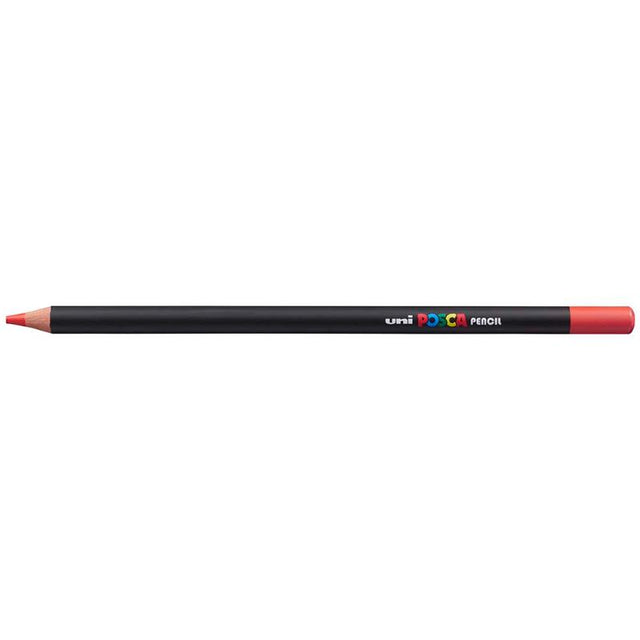 Vibrant orange Uni Posca Pencil, ideal for artists with oil-based formula for vivid colors on all paper types.