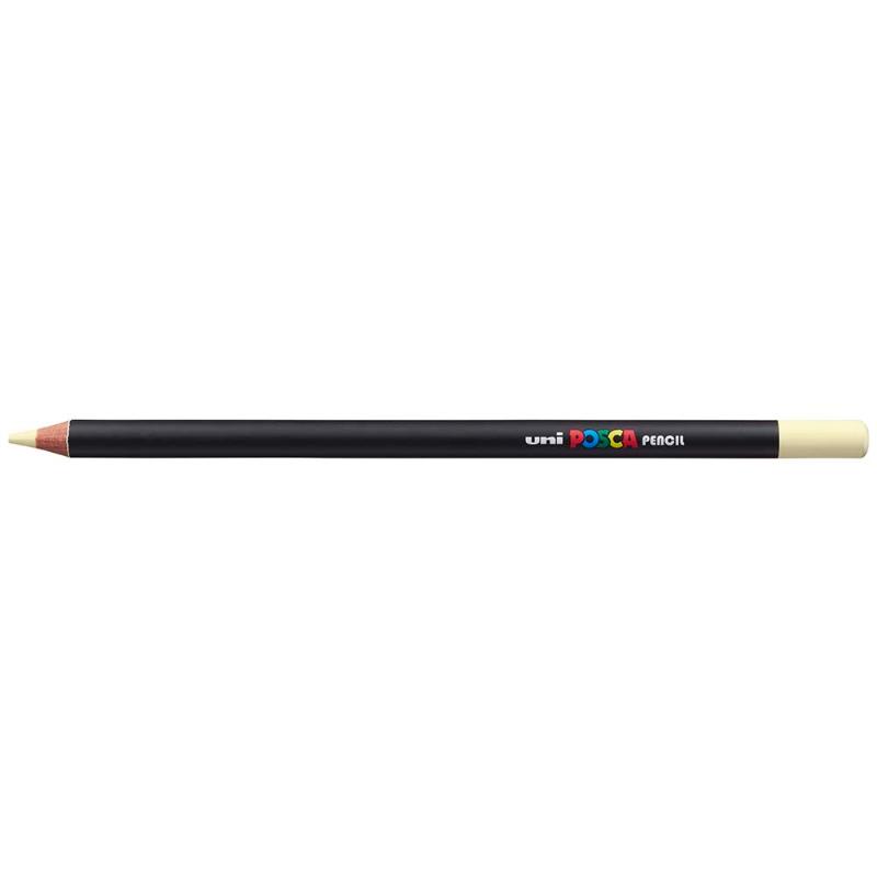 Smooth ivory Uni Posca Pencil, ideal for vivid highlights and versatile mixed media drawing techniques.