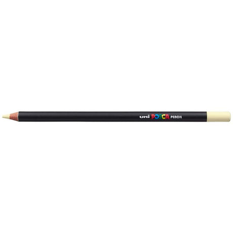 Smooth ivory Uni Posca Pencil, ideal for vivid highlights and versatile mixed media drawing techniques.