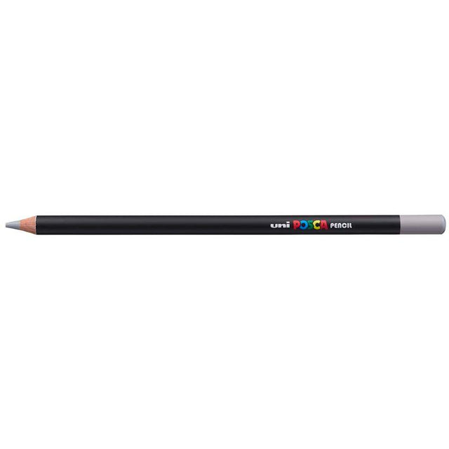 Uni Posca Pencil in Grey, ideal for artists and crafters, with vibrant colors and smooth finish for versatile drawing techniques.