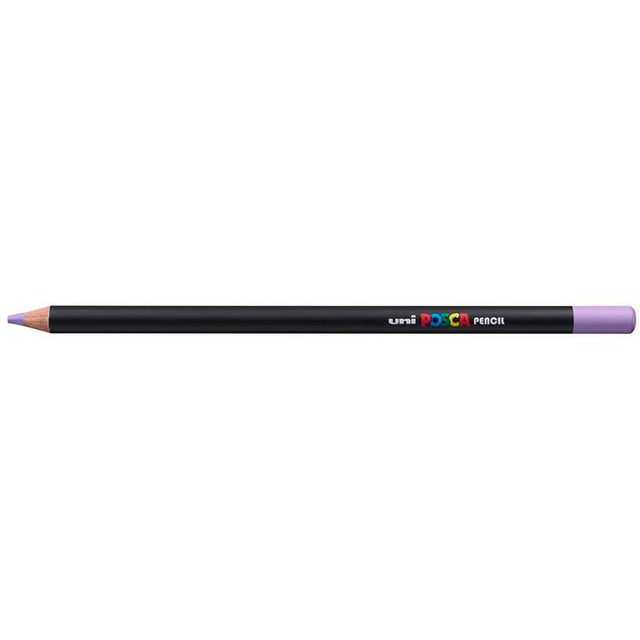 Uni Posca Pencil in Lilac, featuring high color intensity, smooth application, and versatility for various drawing techniques.