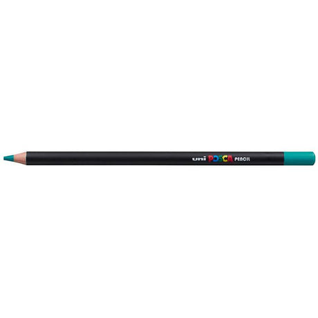 Uni Posca Pencil in Emerald Green, ideal for vibrant artwork, blending, and intricate details on light or dark papers.