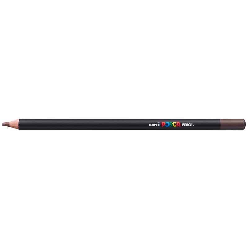 Dark Brown Uni Posca Pencil for vibrant artwork, ideal for blending, layering, and precise applications on various papers.