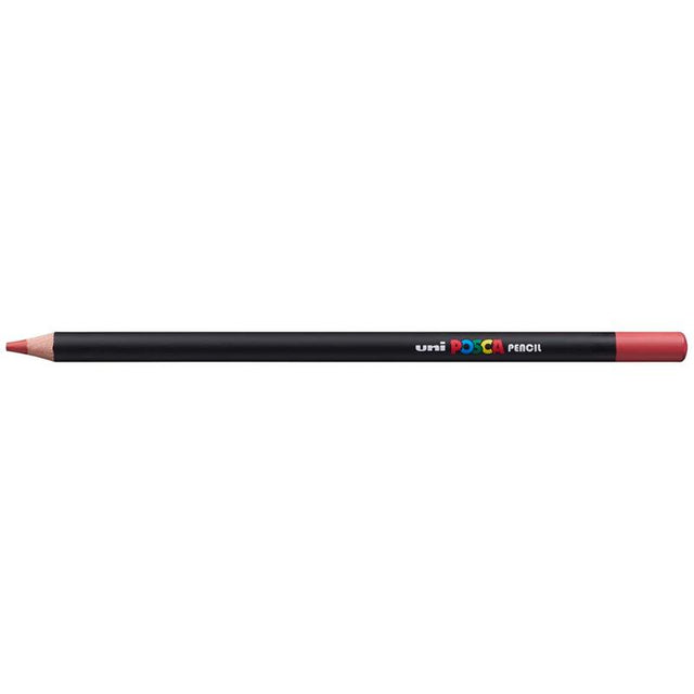 Uni Posca Pencil in Dark Red, featuring vibrant oil-based color, smooth application, and durable design for versatile artistic techniques.