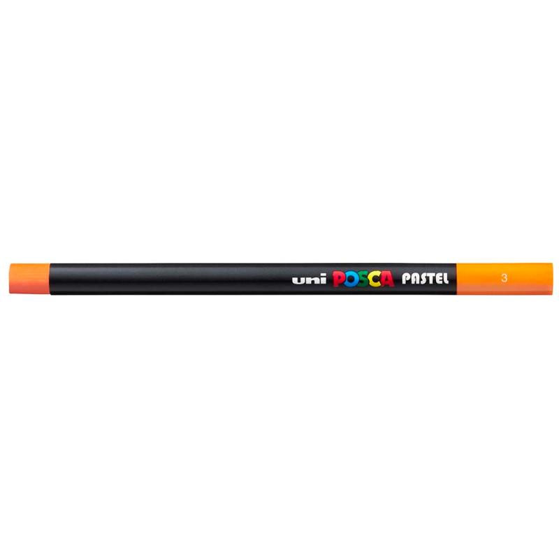 Vibrant Uni Posca Pastel marker in Bright Yellow, ideal for blending and layering on various surfaces.