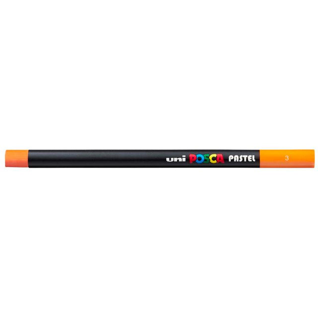 Vibrant Uni Posca Pastel marker in Bright Yellow, ideal for blending and layering on various surfaces.
