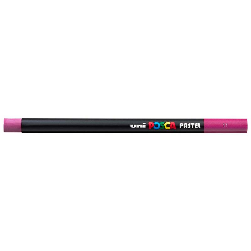 Vibrant Uni Posca Pastel in Fuchsia, ideal for smooth, versatile application on various surfaces for stunning artwork.