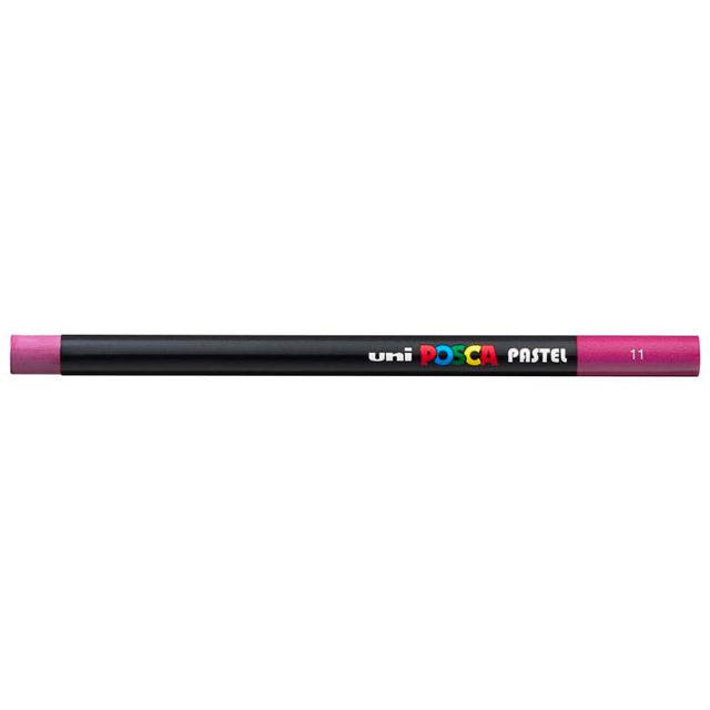 Vibrant Uni Posca Pastel in Fuchsia, ideal for smooth, versatile application on various surfaces for stunning artwork.