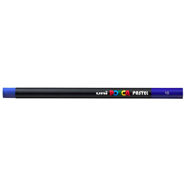 Uni Posca Pastel in Prussian Blue, featuring a smooth finish, vibrant tone, ideal for blending on various surfaces.