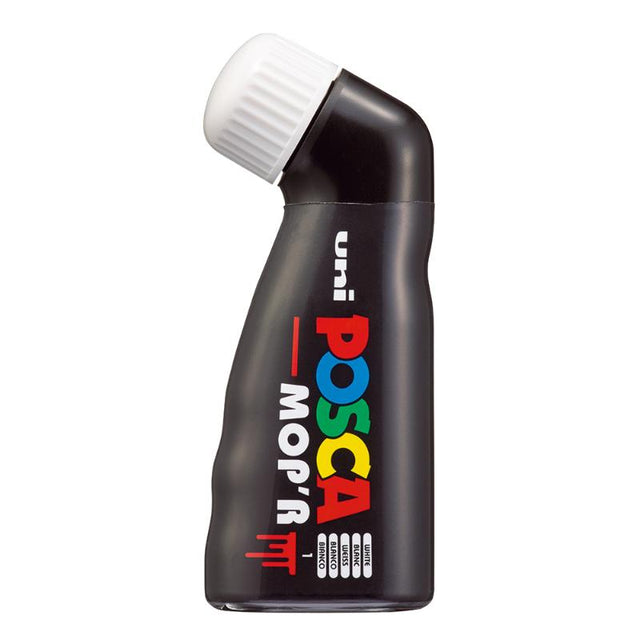 Uni Posca Marker 3-19mm MOP'R in White, featuring a versatile foam tip for vibrant art on any surface.