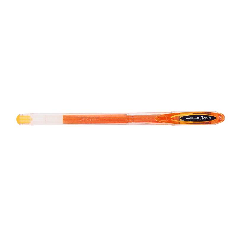 Uni-ball Signo Fine 0.7mm Capped Orange pen, featuring vivid, waterproof ink for smooth, skip-free writing in bright orange.