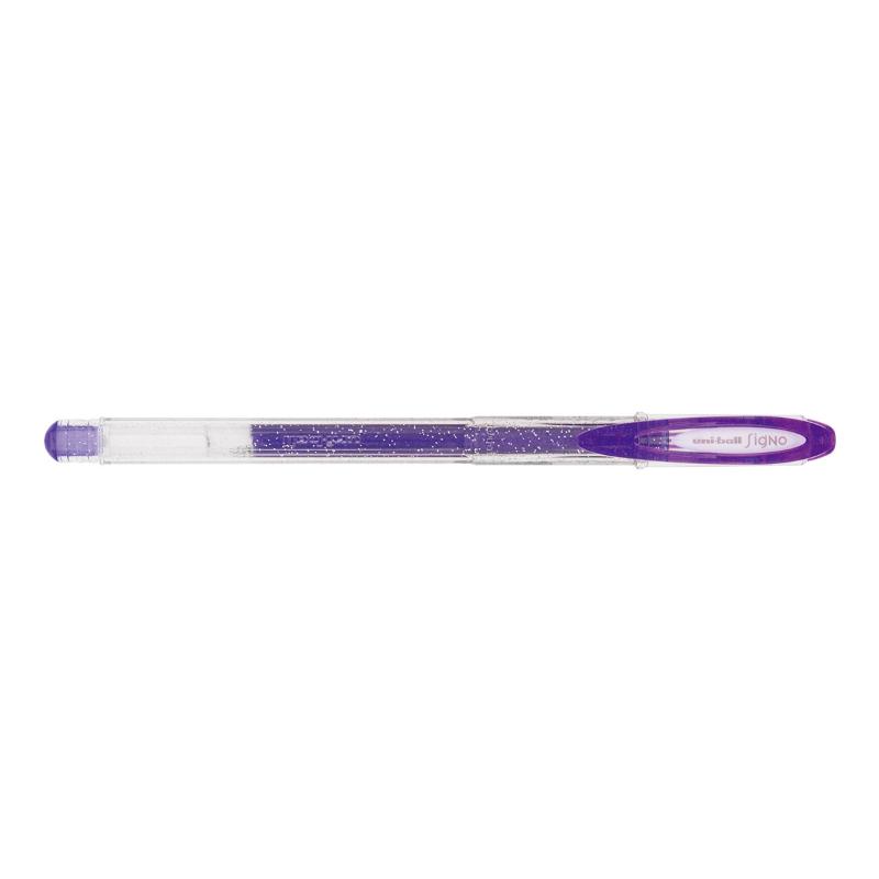 Violet Uni-Ball Signo Sparkling 0.7mm gel pen, ideal for vibrant writing, scrapbooking, and artistic projects.