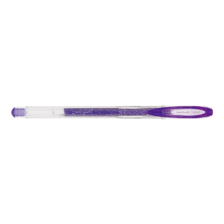 Violet Uni-Ball Signo Sparkling 0.7mm gel pen, ideal for vibrant writing, scrapbooking, and artistic projects.