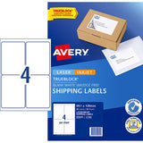 Avery L7169 Internet Shipping Labels, 99.1x139mm, Trueblock technology, 40 labels, jam-free printing, eco-friendly.