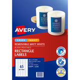 Avery rectangular labels (38x21mm) with removable adhesive, 520 total, ideal for pricing and branding, jam-free printing.