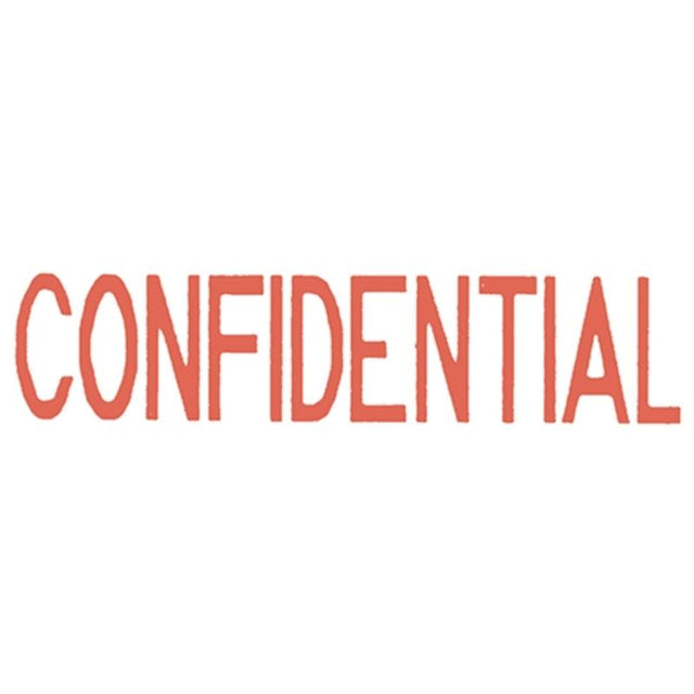 Dixon Stamp 002 Confidential Red Pre-Inked: Durable plastic stamp with vibrant red ink for clear, professional markings on documents.