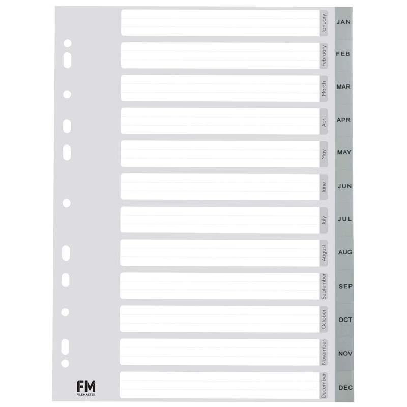 A4 grey polypropylene files with indexed dividers, waterproof and wipe-clean for durable document organization.