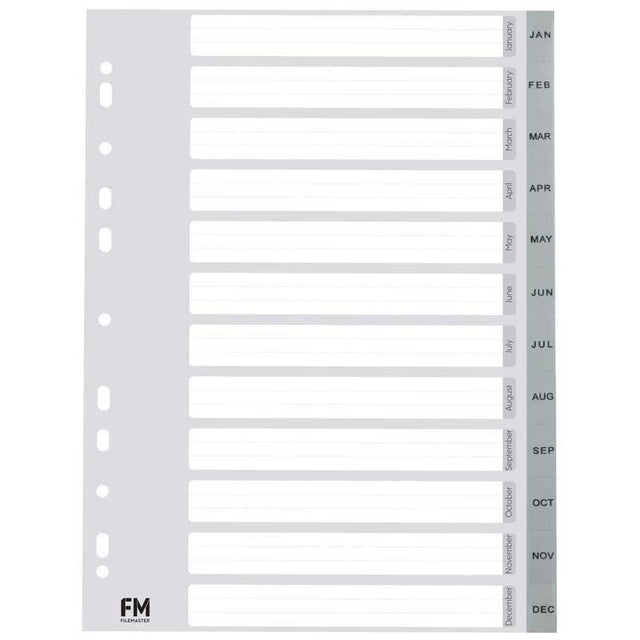 A4 grey polypropylene files with indexed dividers, waterproof and wipe-clean for durable document organization.