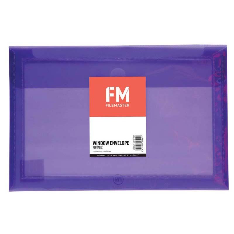FM Envelope Reusable Purple Window Polyprop