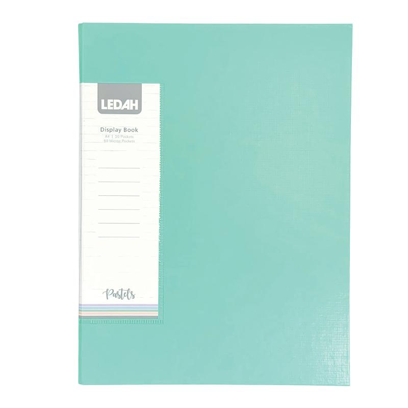 Ledah Pastels Display Book A4 Green 20 Pocket