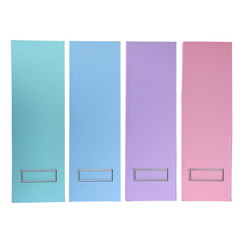 Chic pink Ledah Pastels Magazine File for organizing A4 papers and magazines, featuring customizable nameplate and eco-friendly materials.