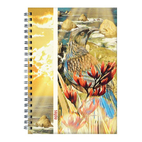 Kanuka Glen A5 notebook with Tui artwork, 192 pages of high-quality paper, perfect for creativity and note-taking.
