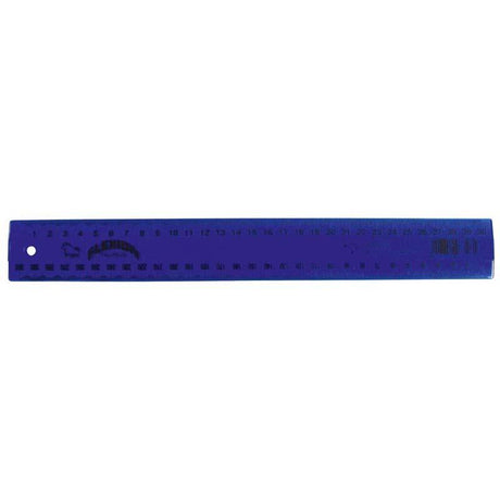 Blue 300mm flexible ruler for accurate measurements, ideal for students and artists, made from durable PVC material.