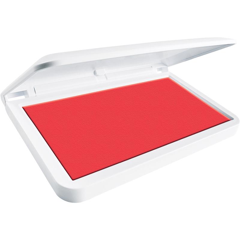 Colop Make 1 Stamp Pad in Brave Red, 90x50mm, featuring quick-drying, non-toxic ink for vibrant stamping.