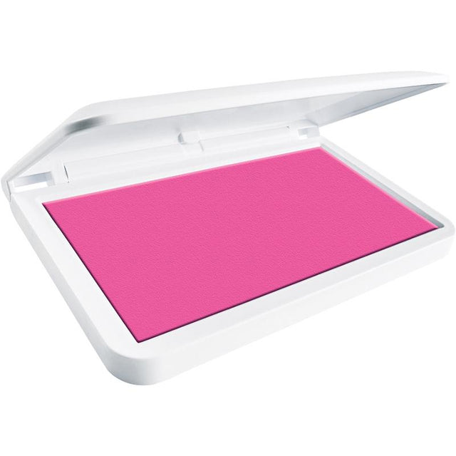 Colop Make 1 Stamp Pad in vibrant Shiny Pink, 90x50mm, featuring quick-drying, non-toxic ink for crisp impressions.