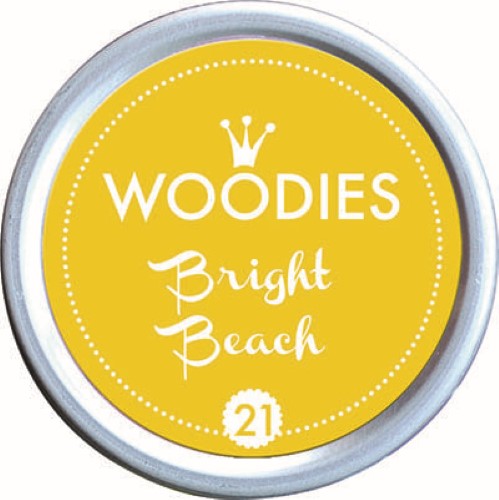 Bright Beach stamp pad in yellow 38mm, ideal for vibrant DIY projects, scrapbooking, and art, encased in a durable aluminum box.