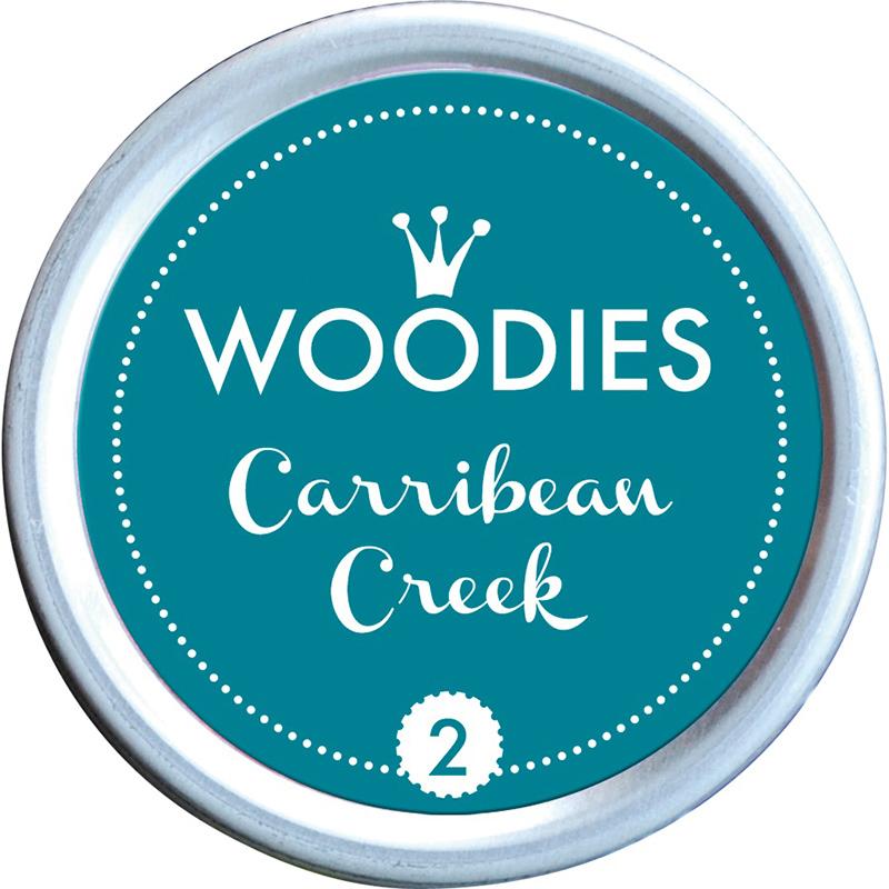 Vibrant 38mm Caribbean Creek stamp pad in durable aluminium box, ideal for creative projects and crisp impressions.