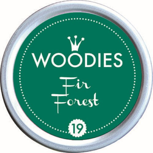 Colop Woodies 38mm stamp pad in Fir Forest green, perfect for vibrant impressions on crafts and scrapbooking projects.