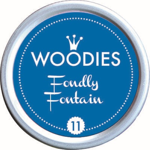 Colop Woodies 38mm stamp pad in vibrant blue, housed in a durable metal box, perfect for creative crafts and projects.