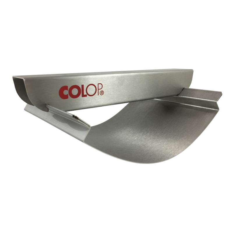 Colop Swing Stamp 200/260mm: durable metal stamp with high capacity for 26 lines, ideal for branding and clear impressions.