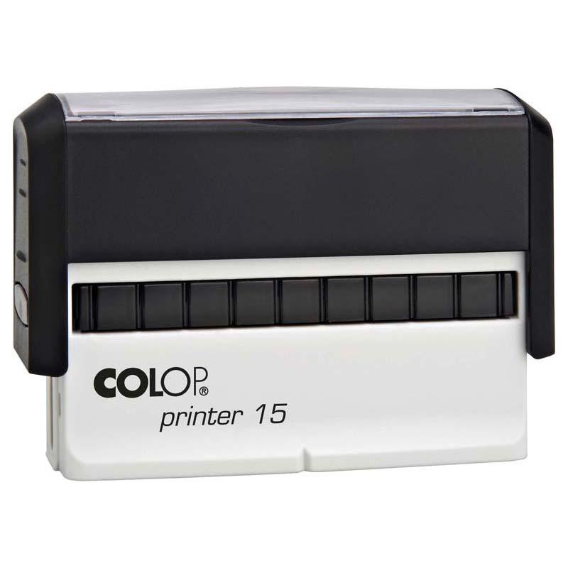 Colop Stamp Printer 15 oblong self-inking stamp in black, 10x69mm, perfect for personalized messaging and daily use.