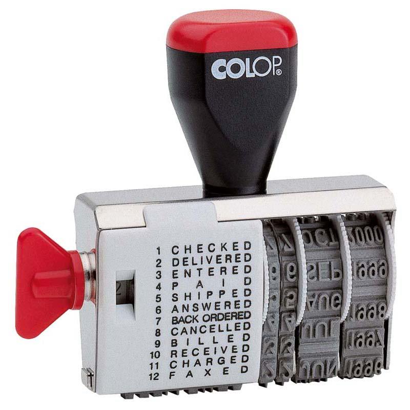 Black Colop Stamp Dater Band 04000WD with 4mm date display and 12 customizable text plates for efficient documentation.