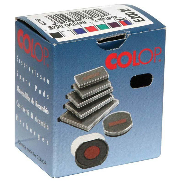 Compact Colop Stamp Pad E/200/2 in vibrant blue and red, 24x45mm, perfect for crisp, long-lasting impressions.