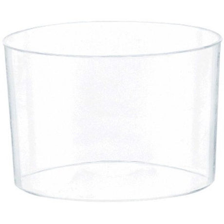 Clear plastic mini catering round bowls, 2.5oz capacity, reusable, stackable, ideal for appetizers and desserts, pack of 40.