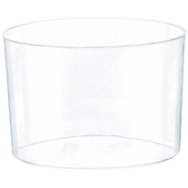 Clear plastic mini catering round bowls, 2.5oz capacity, reusable, stackable, ideal for appetizers and desserts, pack of 40.