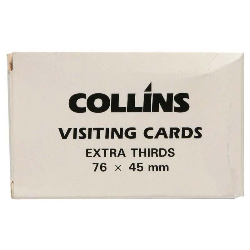 Collins Visiting Cards Extra Thirds 76x45mm, 52 premium-quality cards for professional networking and elegant brand showcasing.